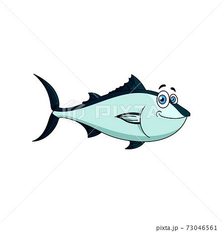 Cartoon atlantic tuna isolated marine animal 73046561