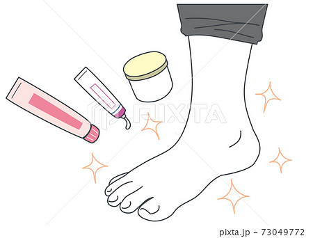 塗り薬の治療で綺麗になった足のイラスト 73049772