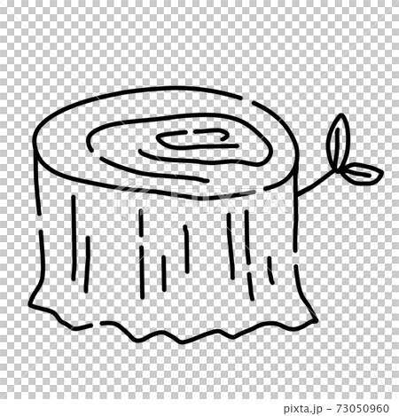 Handwritten style stump illustration 73050960