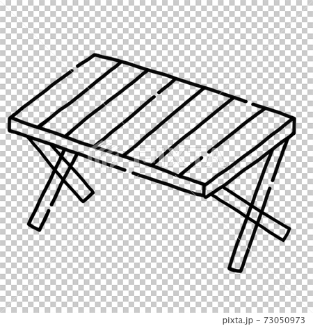 手書き風　木のテーブルのイラスト 73050973