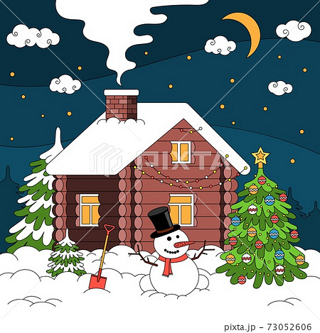 Winter House Christmas Composition Winter House Christmas Composition 73052606