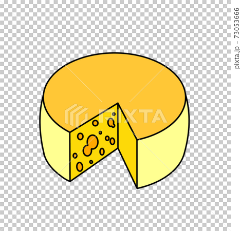 大きいチーズ アウトライン有のイラスト素材 73053666 Pixta