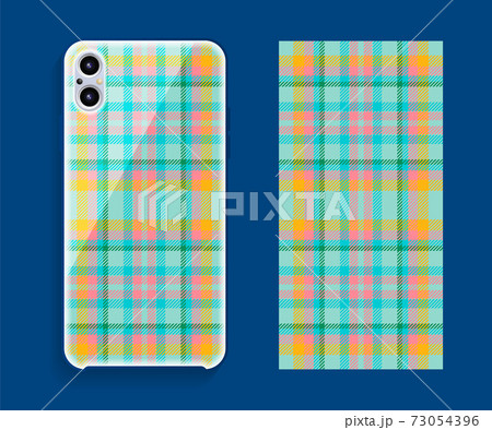 Smartphone cover design vector mockup. Template geometric pattern for mobile phone back part. Flat design. Smartphone cover design vector mockup. Template geometric pattern for mobile phone back part. Flat design. 73054396