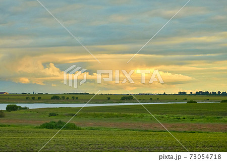 Sunset on the road to Blagoveshchensk. 73054718