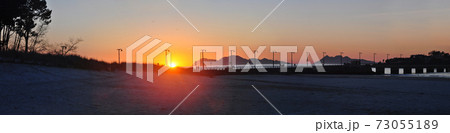 Panoramic view of Vao Beach in Vigo, Galicia at sunset Panoramic view of Vao Beach in Vigo, Galicia at sunset 73055189