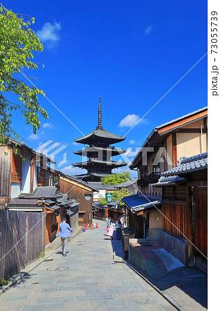 【京都府】晴天下の八坂の塔 【京都府】晴天下の八坂の塔 73055739