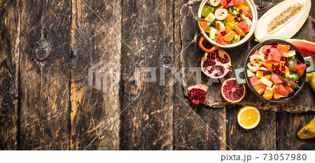 Summer food . Salad of tropical fruits. Summer food . Salad of tropical fruits. 73057980