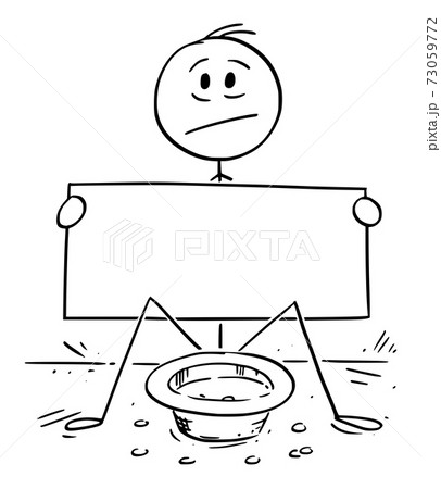 Vector Cartoon Illustration of Beggar Man... - Stock Illustration  [73059772] - PIXTA