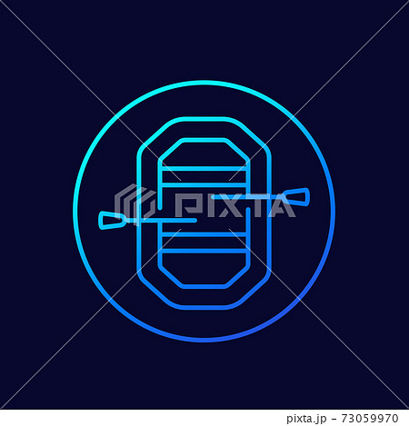 Rafting Line Icon Top View Vectorのイラスト素材