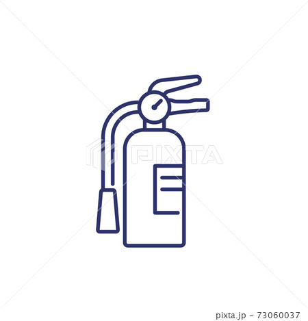 fire extinguisher line icon on white, vector 73060037