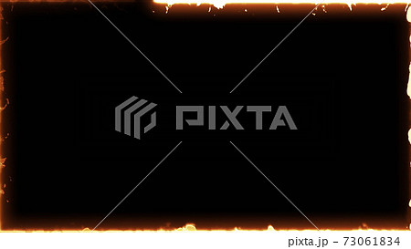 Computer generated fire frame on black background. 3d rendering of abstract fire cadre 73061834