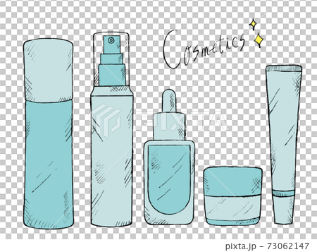 皮膚護理和化妝品的手繪插圖圖像 73062147