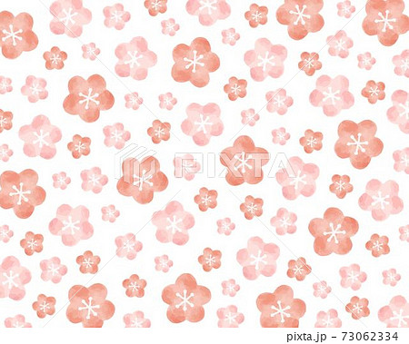 梅の花の背景素材 水彩風イラストのイラスト素材