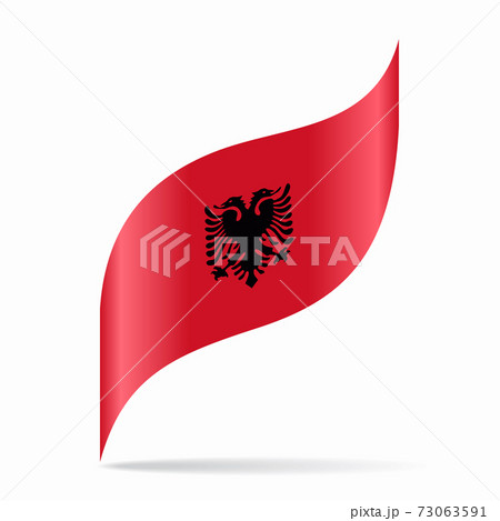 Albanian flag wavy abstract background. Vector illustration. Albanian flag wavy abstract background. Vector illustration. 73063591