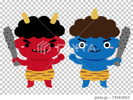 節分イラスト01【赤鬼・青鬼】 節分イラスト01【赤鬼・青鬼】 73063603