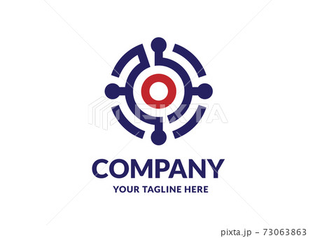 creative simple abstract circle link connected technology data vector illustration	 73063863