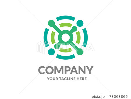 creative simple abstract circle link connected technology data vector illustration	 73063866