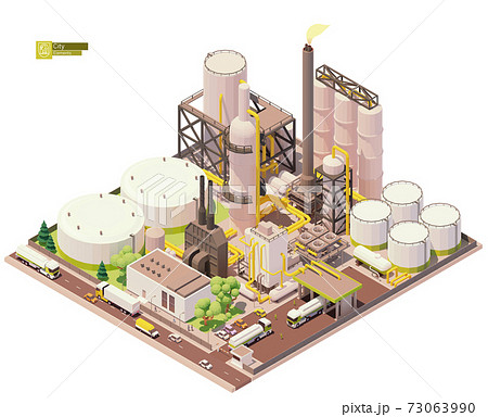 Vector isometric oil refinery plant Vector isometric oil refinery plant 73063990