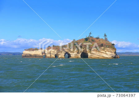 宮城県 鐘島 松島島巡り観光船 の写真素材