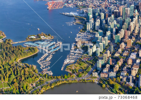 Aerial view of Coal Harbour and a modern Downtown City Aerial view of Coal Harbour and a modern Downtown City 73068468