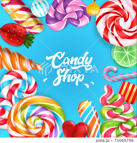 Candy Shop Realistic Backgroundのイラスト素材