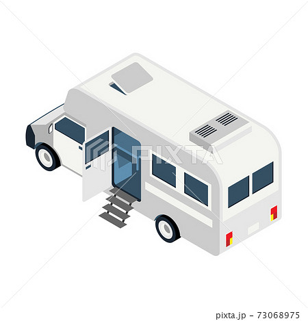 Camper Van Isometric Composition 73068975