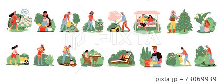 Gardening People Icon Set 73069939