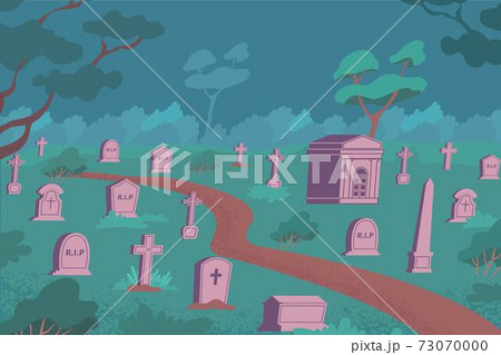 Cemetery Night Flat Composition Cemetery Night Flat Composition 73070000