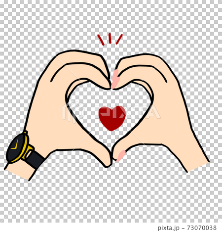 カップルで作ったハート バレンタイン ハートマークのイラスト素材