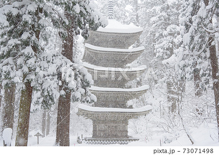 冬の羽黒山五重塔 73071498