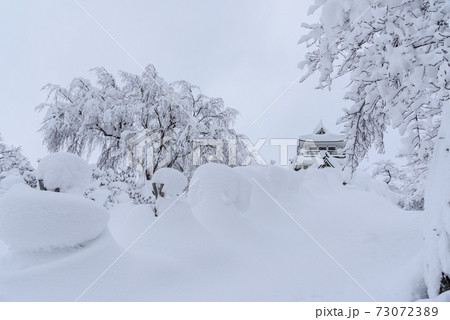 雪の積もる横手城 雪の積もる横手城 73072389