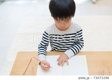 自宅学習する男の子 73073296