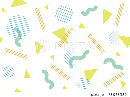 三角 丸 線の幾何学模様のシームレスパターンのイラスト素材