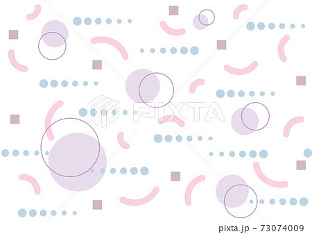 丸や点線のシンプルな幾何学模様のシームレスパターンのイラスト素材