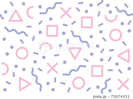 様々な図形の幾何学模様のシームレスパターン 様々な図形の幾何学模様のシームレスパターン 73074331