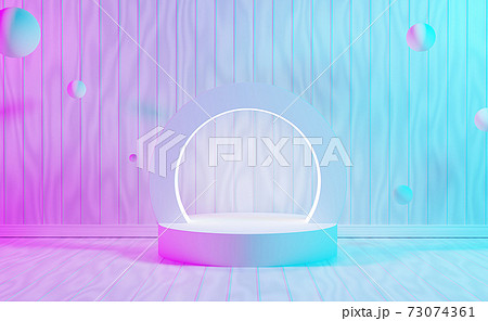 Neon light with podium white 3d and minimal white wood wall scene.minimal concept podium background 3d rendering. Abstract geometric shape gray. Stage for awards on white modern illustration. Neon light with podium white 3d and minimal white wood wall scene.minimal concept podium background 3d rendering. Abstract geometric shape gray. Stage for awards on white modern illustration. 73074361