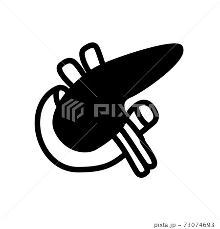 pancreas symbol flat black line icon, Vector Illustration pancreas symbol flat black line icon, Vector Illustration 73074693