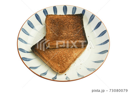 The bread is burnt and cannot be eaten. 73080079