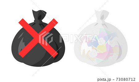 中身の見えないゴミ袋と見えるゴミ袋 73080712