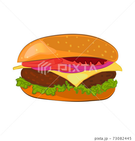 Hamburger cartoon style illustration 73082445