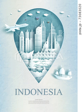 Travel Indonesia architecture monument pin in Asia with ancient. 73083020