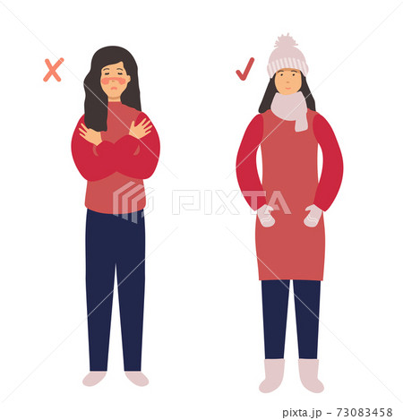 woman froze. Frostbite concept banner. Cartoon illustration of frostbite vector concept banner. the man is cold and the man is warmly dressed. flat design. for infographic. woman froze. Frostbite concept banner. Cartoon illustration of frostbite vector concept banner. the man is cold and the man is warmly dressed. flat design. for infographic. 73083458