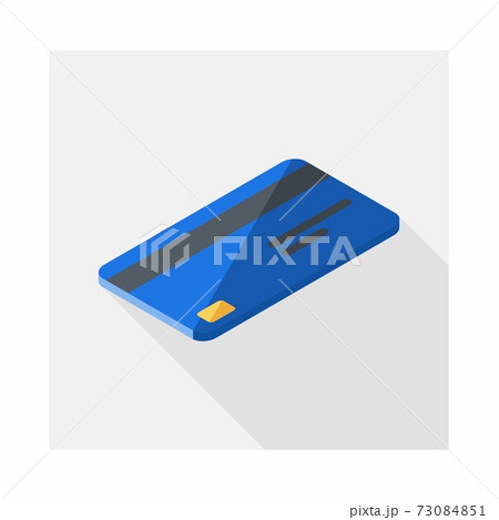 Credit card Blue right view icon vector isometric. Credit card Blue right view icon vector isometric. 73084851