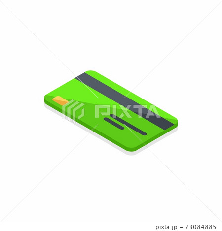 Credit card Green left view - Shadow icon vector isometric. Credit card Green left view - Shadow icon vector isometric. 73084885