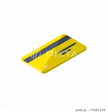 Credit card Yellow right view - White Background icon vector isometric. Credit card Yellow right view - White Background icon vector isometric. 73085308