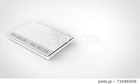 Electric cooktop white white background 73086006