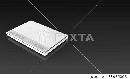 Electric cooktop white black background 73086008