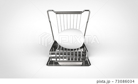 egg slicer and egg white background egg slicer and egg white background 73086034
