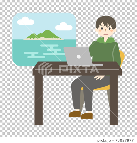 Laptop work male sea Laptop work male sea 73087977