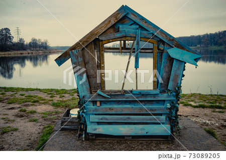 Weathered old beach bar after a season in Wroclaw, Poland Weathered old beach bar after a season in Wroclaw, Poland 73089205